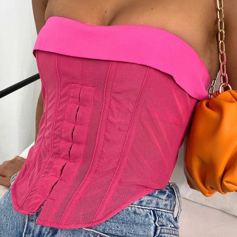 

Women Sexy Strapless Tube Tops Bustiers Backless Off Shoulder Irregular Hem Camis Skinny Corsets Tank Streetwear 2022