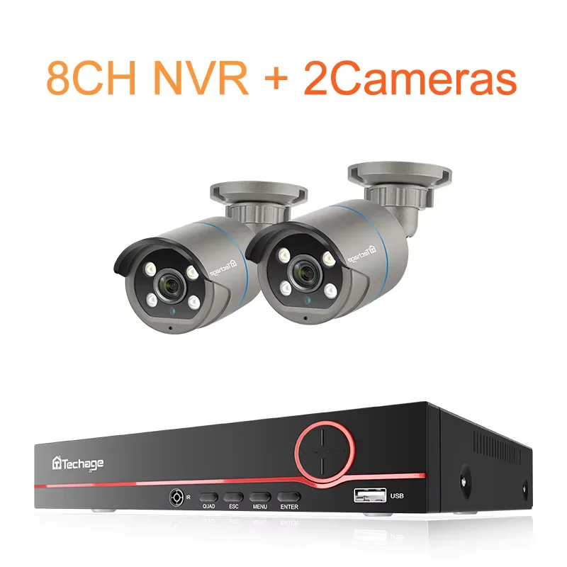 

Комплект камер видеонаблюдения H.265 8CH 4MP POE IP CCTV с функцией распознавания лиц