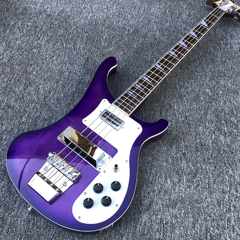

High-quality 4-string electric bass, Rickon 4003 bass, purple gradient paint, rosewood fingerboard, special postage.