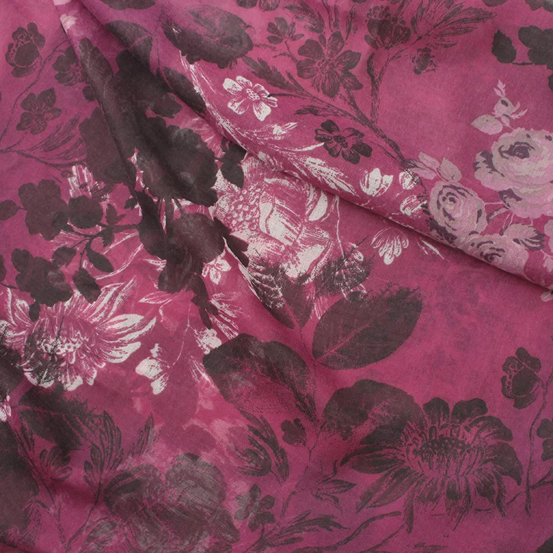 Женский хлопковый шейный платок Фиолетовый Цветочный Принт 2022 |