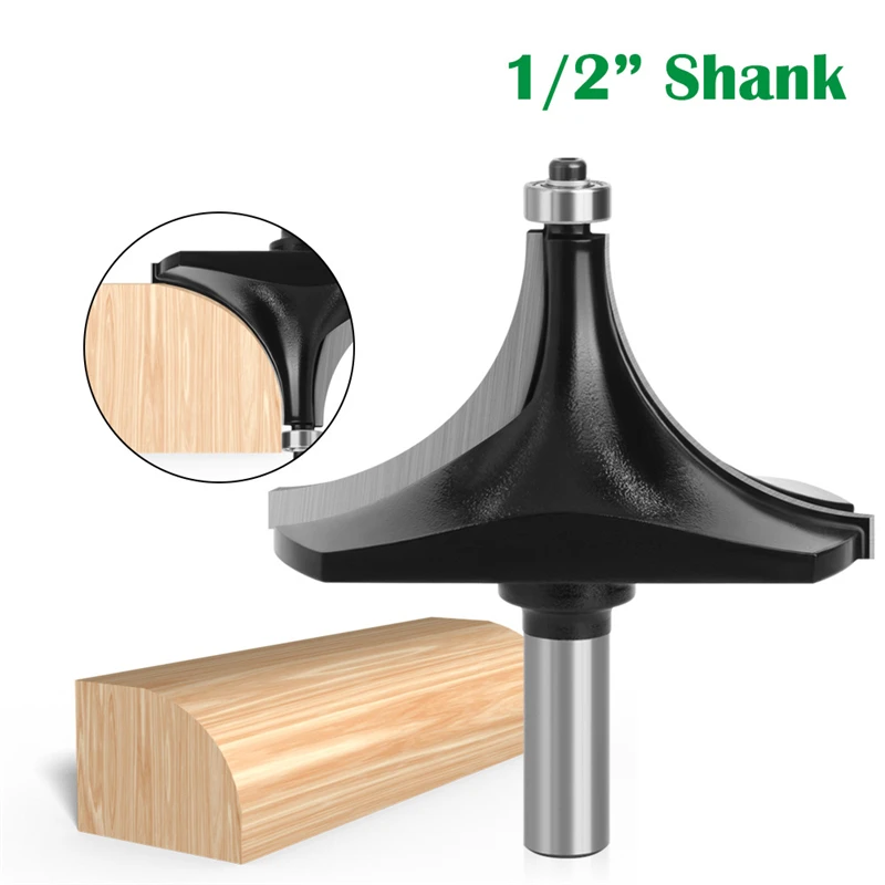

12mm 1/2 Shank big Corner Round Router Bit with Bearing for Edging Wood Wood Woodworking Tool CNC End Mill Cutters