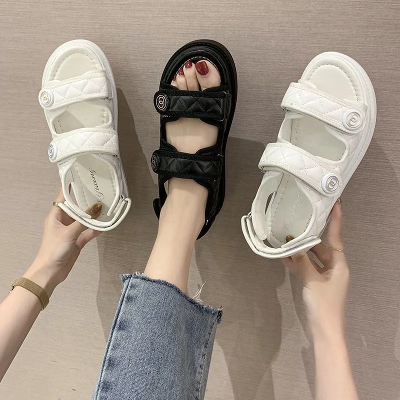 

Maogu Thick-soled Roman Shoes Casual Round Toe Comfortable Felmale Flat Sandal Platform Sandal 2023 Women Summer Sports Sandals