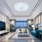 2021 новые лампы освещение гостиной простой современный светодиодный Лотос Хрустальный потолочный светильник спальня атмосфера спальня столовая люстра