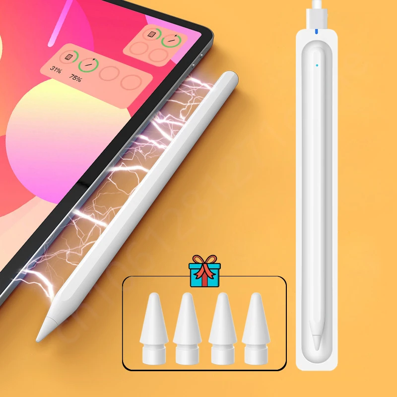 

Стилус 2-го поколения для iPad с отказом пальмы, сенсорный карандаш с датчиком наклона 2 для Apple iPad 9 поколения Air Pro 11 12,9 Mini 6