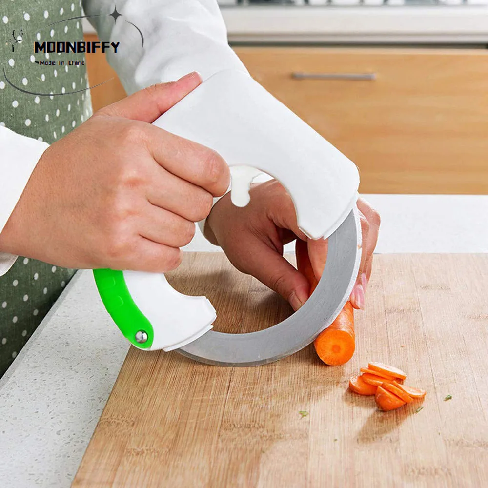 

Многофункциональный Круглый кухонный нож из нержавеющей стали, вращающийся круглый нож для пиццы, мяса, торта, овощей, кухонный инструмент