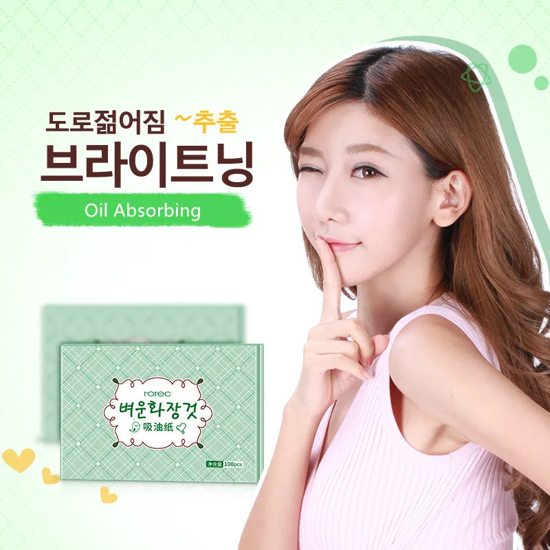 

Портативные впитывающие салфетки для лица, 100 шт., освежающие удобные салфетки для контроля жирности лица, поглощающие зеленый чай, салфетки...