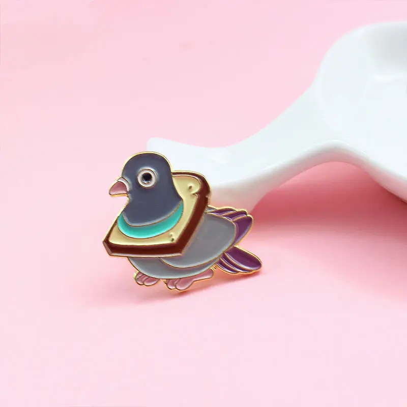 

SALeeee Cartoon cute little animal gray pigeon personality design drip brooch fashion jewelry accessories special gifts