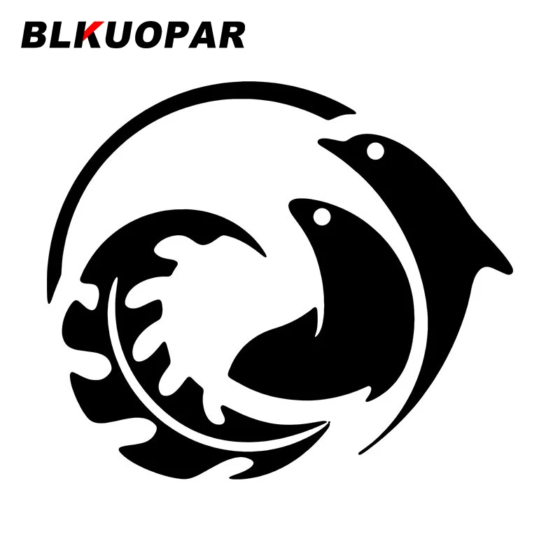 

Забавные автомобильные наклейки BLKUOPAR с изображением рыбы, забавные Стикеры, аниме наклейка с окклюзией и царапинами, личные автомобильные аксессуары, графика для багажника и мотоцикла