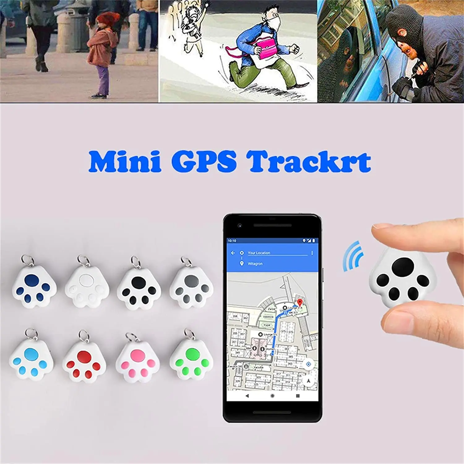 Мини-трекер для кошек и собак с GPS-трекером водонепроницаемый портативный