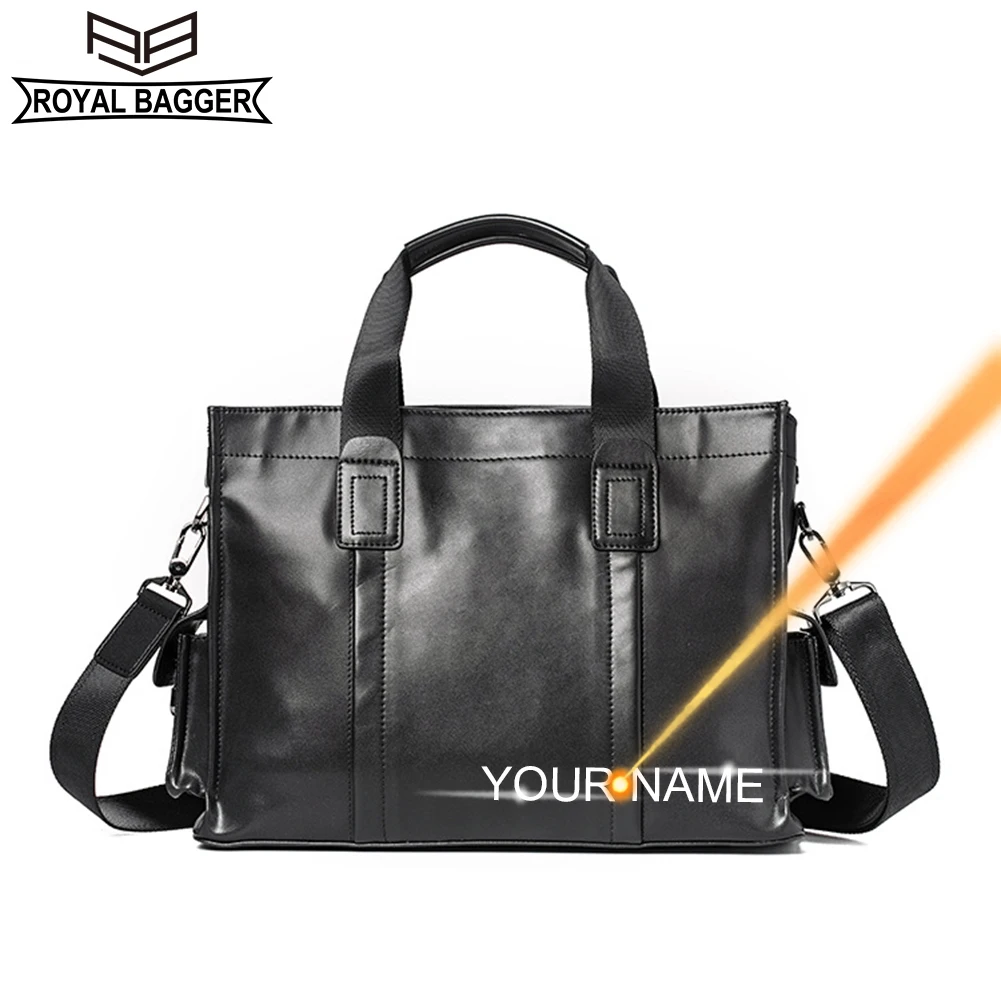 

Мужской деловой портфель из натуральной коровьей кожи, с ручками сверху, 6586-3