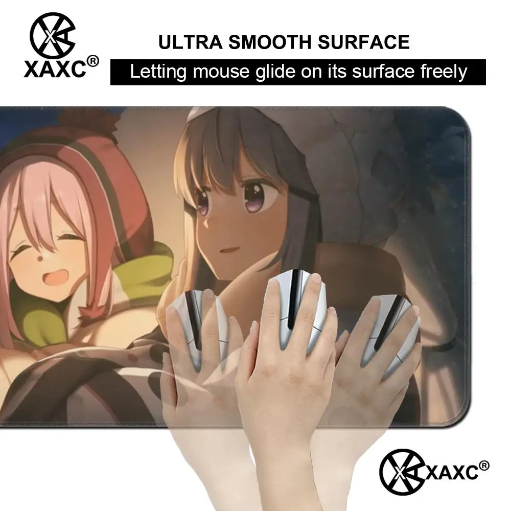 Фото Коврик для мыши Anime Yuru Camp XAXC, большой коврик для клавиатуры и мыши, XXL, нескользящий, резиновый, игровой коврик для мыши, коврик для ноутбука. №4