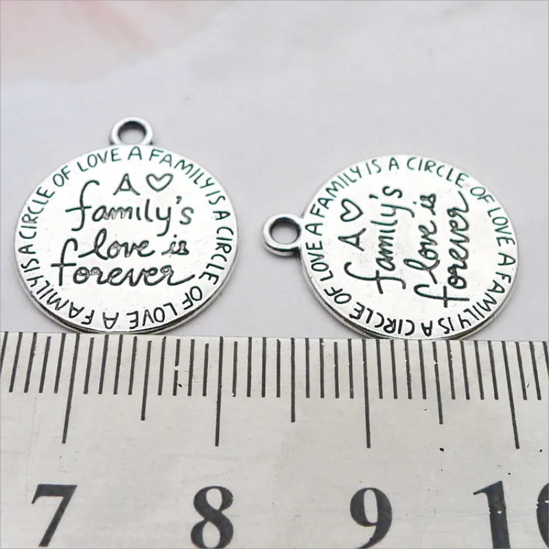 10 шт./лот 17x20 мм античное серебро цвет семейная тарелка подвески кулон для