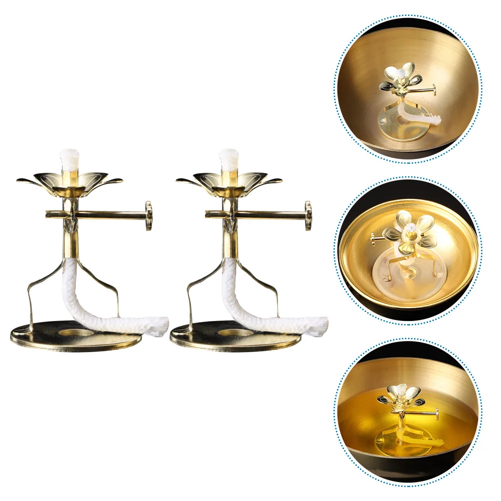 

Wick Holder Lamp Rack Oil Kerosene Holders Stand Burner Lantern Ghee Core Storage Lampwick Floating Butter Supplies Base Metal