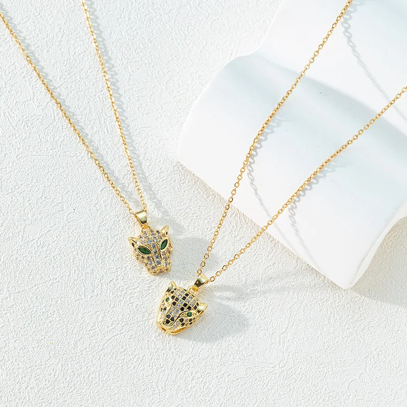 

Exquisite 18K Gold Leopard Necklace Retro Stainless Steel Hip Hop Couple Necklace Jewelry Sets Vintage Men's Necklaces for Men