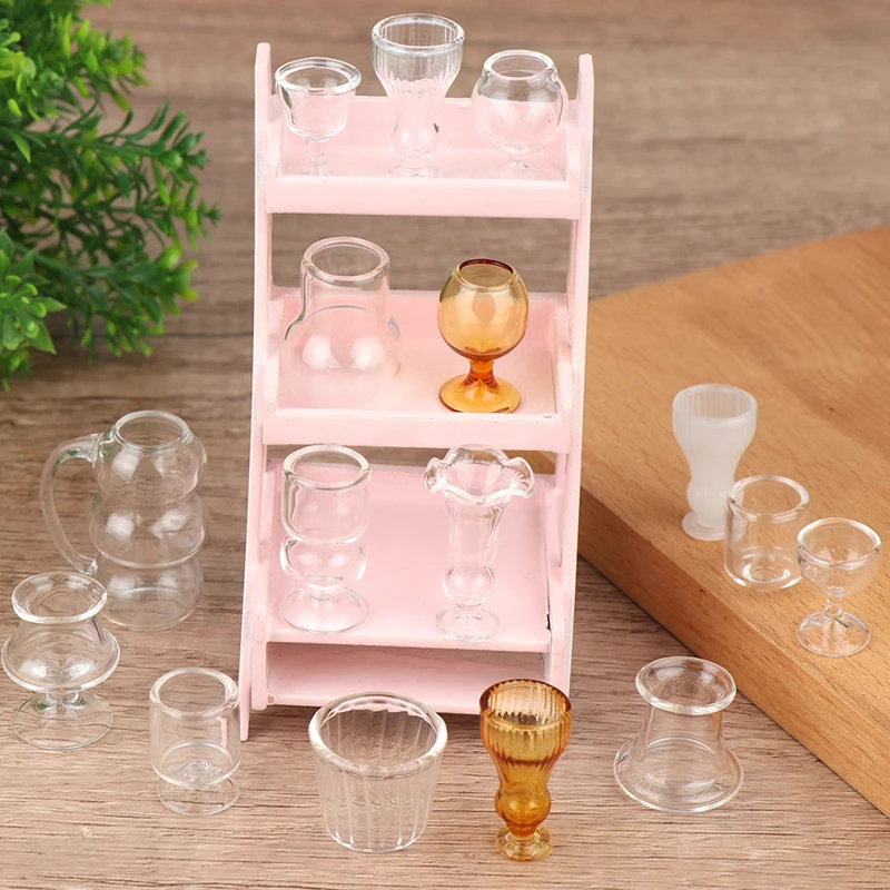 

1:12 Dollhouse Miniature Teacup Glass Cup Snack Cup Dessert Cup Transparent Vase Plant Growing Cup Doll House Home Model Decor