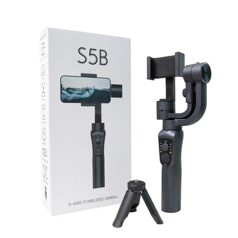 S5B Mobile Phone Anti-Shake Stabilizer Tik Tok Live Stream Hand-Held Tripod Head Face Follow Bluetooth Three-Axis Stabilizer enlarge