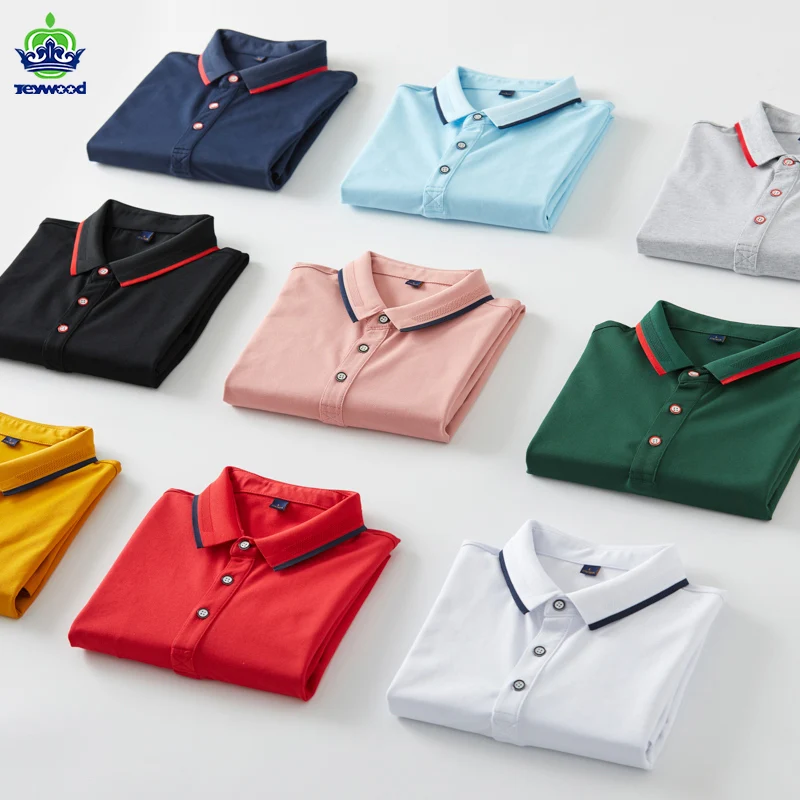 

Мужская хлопковая рубашка-поло Jeywood, с коротким рукавом, отложным воротником, летняя