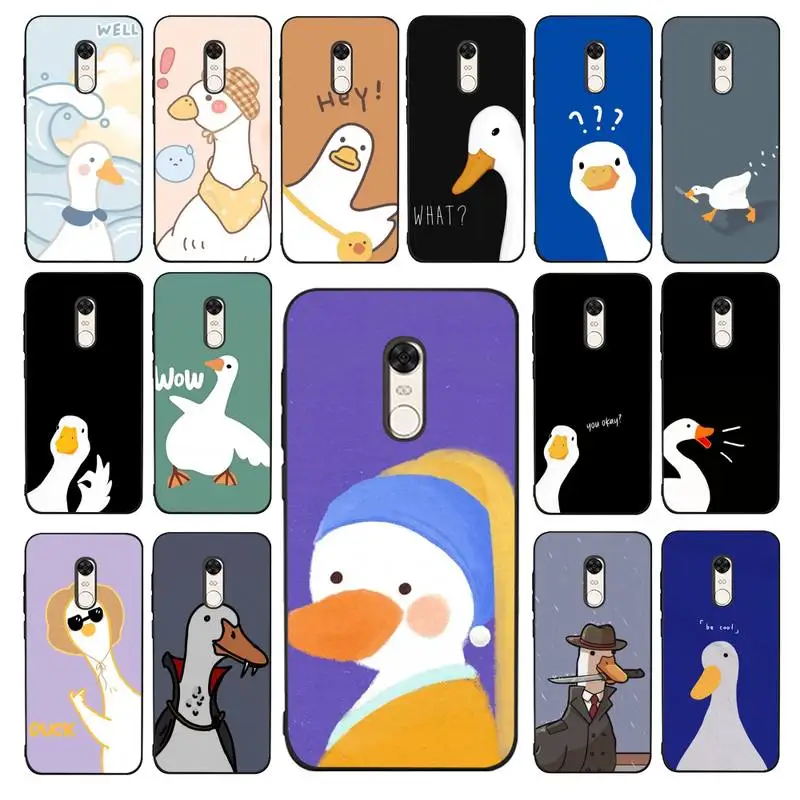

Cartoon Cute Goose Phone Case for Redmi 5 6 7 8 9 A 5plus K20 4X 6 cover