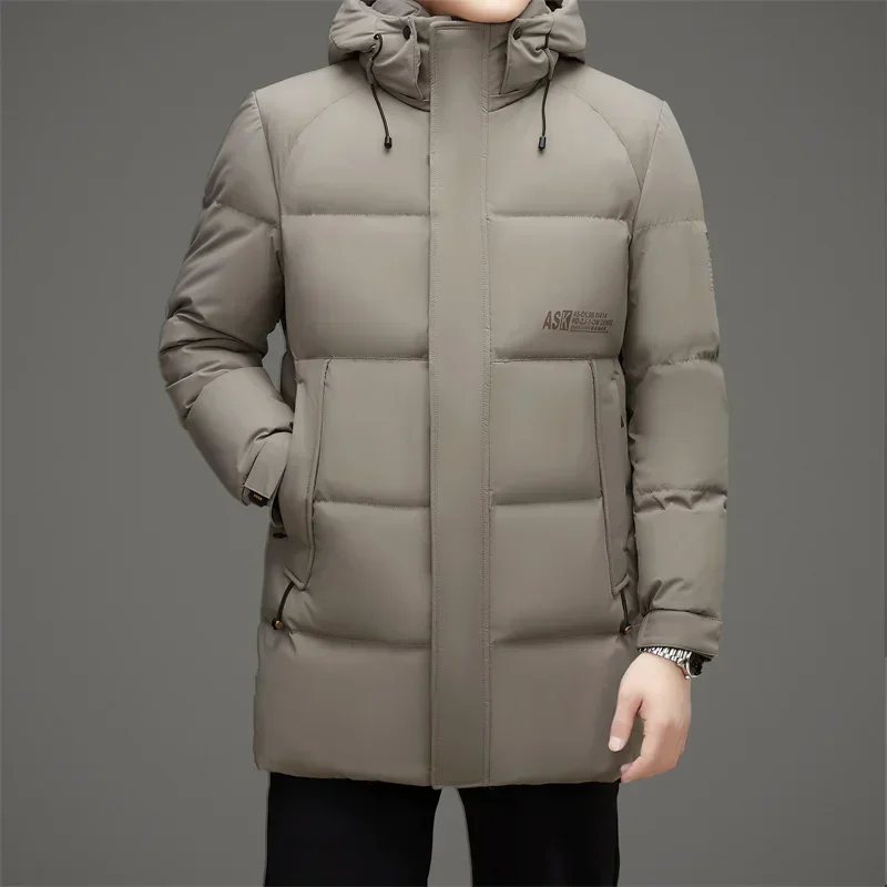 Длинный пуховик Мужская Дизайнерская одежда с подкладкой на утином пуху