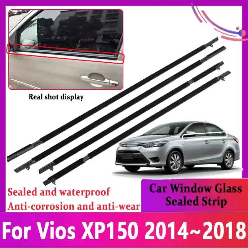 Молдинг на окно автомобиля для Toyota Vios XP150 2014 ~ 2018 уплотнители дверей непромокаемые