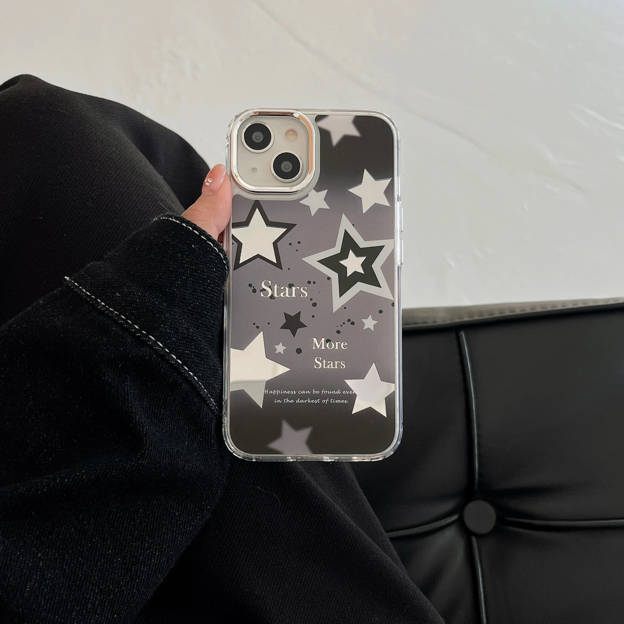 The latest version is applicable to iPhone14promax phone case mirror 13promax personality 12promax popular girl 11 star pattern