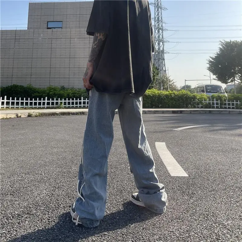 Men's Jeans Hip Hop Ripped Washed Loose Denim Trousers Fashion Streetwear Men's Clothing Jeans Men Y2k Street Men's Clothing