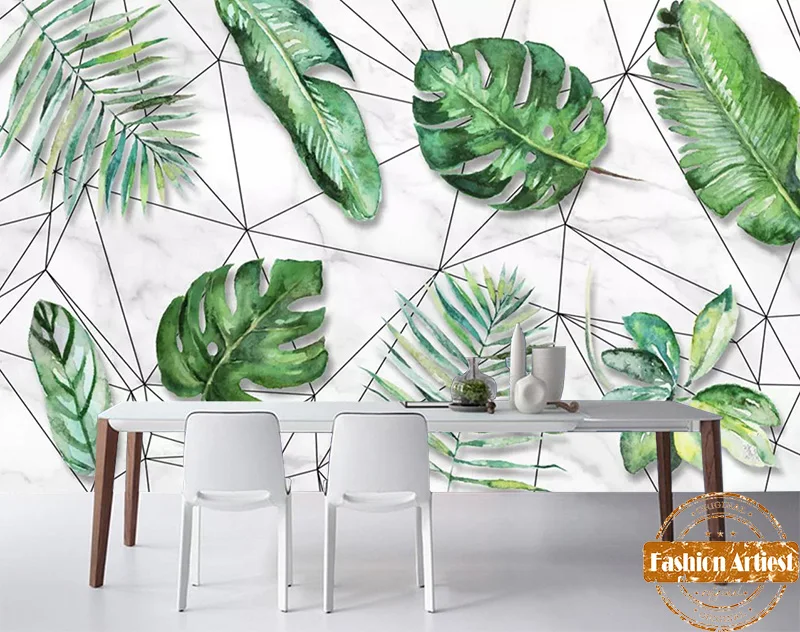 

Custom Tropical Island Wallpaper Mural Tree Forest Green Leave Collection Sofa Bedroom Living Room Office Restaurant Bar Cafe