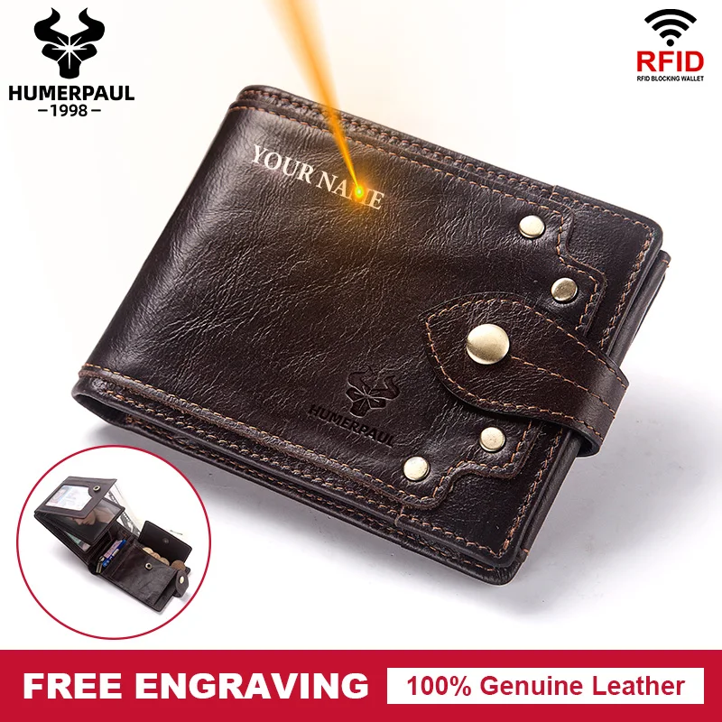 Винтажный Мужской бумажник из воловьей кожи складной кошелек тройного сложения