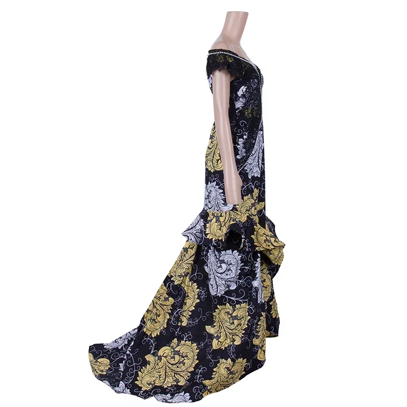 Bintarealwax африканские платья для женщин длинные макси элегантное вечернее платье с