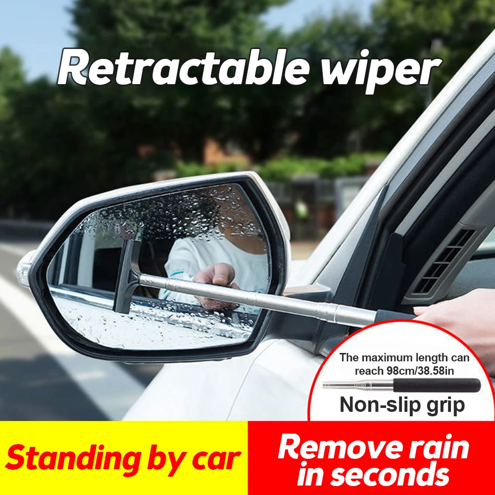 

Car Rearview Mirror Wiper Retractable Wiper Car Window Squeegee Wiper Rearview Mirror Rain Remover Car Wiper Cleaning Tools