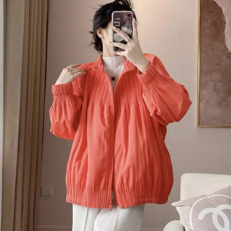 

Miyake Thin Lightweight Short Type Cotton Coat Jacket Women 2022 New Autumn Winter Fashionable Casual Small Cotton-Padded Jacket