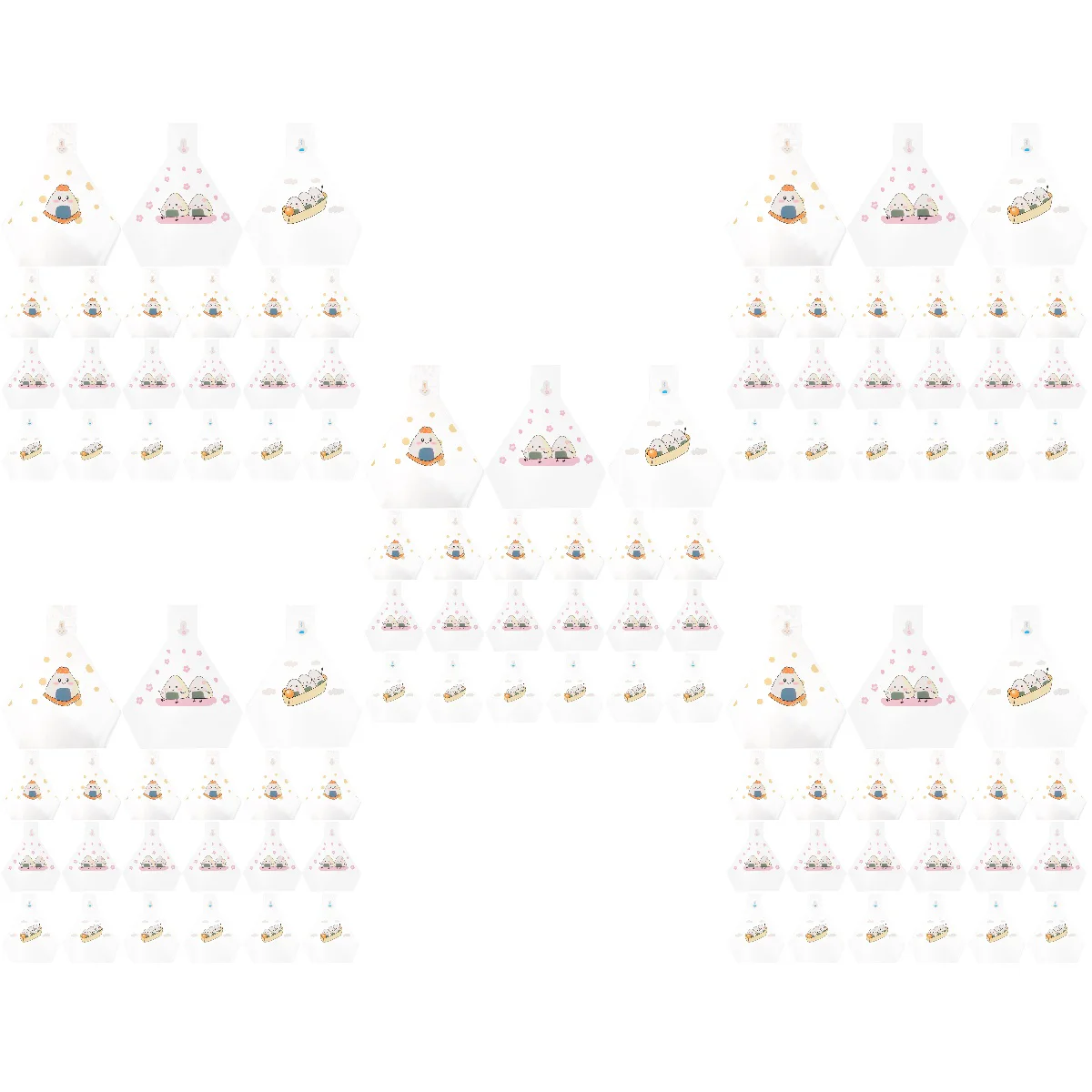 

250 Pcs Bulk Paper Bags Triangle Rice Ball Packaging Onigiri Wrappers Decoration Packing Japanese Plastic