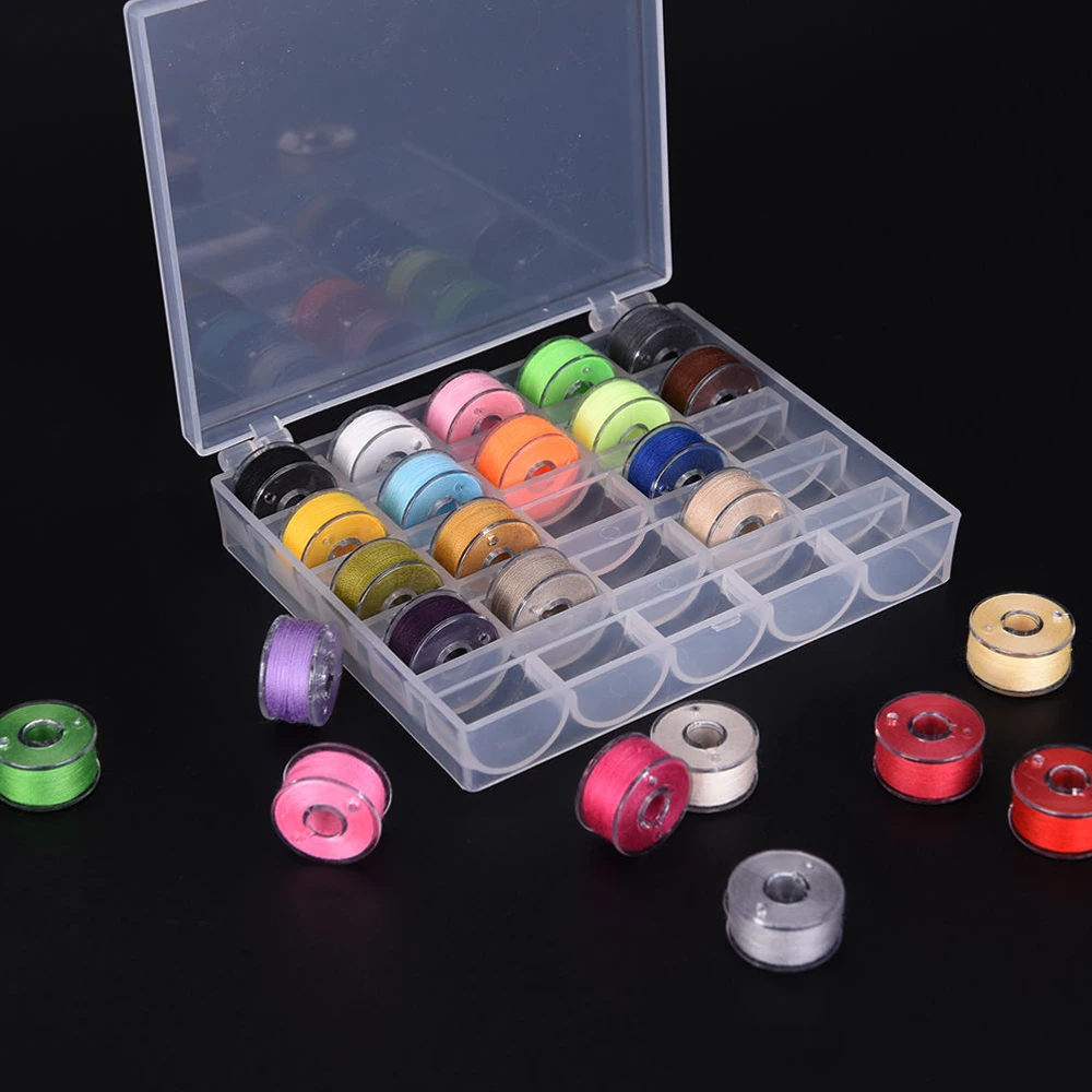 

1SET Colorful Sewing Thread Set Plastic Bobbins Colorful Sewing Thread Bobbins Spools DIY Craft Sewing Supplies