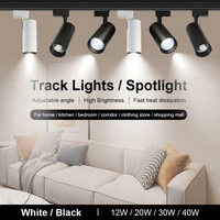 one set led track light 220v cob ceiling spot light wall lamp 12203040w spotlight rail for home kitchen store stripe lighting