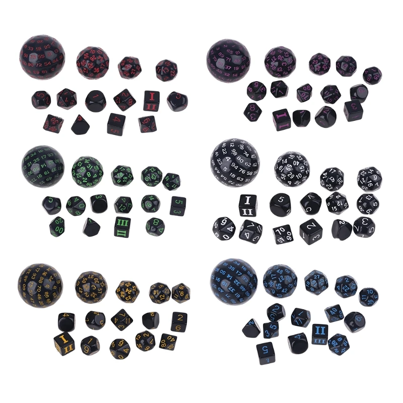

15Pcs D4 D6 D8 D10 D12 D20 D24 D30 Acrylic Polyhedral Dices Party NEW