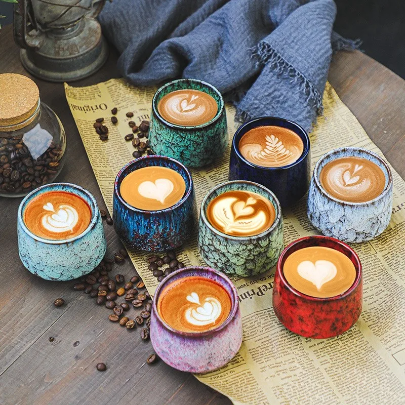 

Drop Shipping 4PCS Ceramic Cups Coffee Ceramic Cup Pottery Cups Pottery Tea Cup Drinking Water Teacup Wholesale