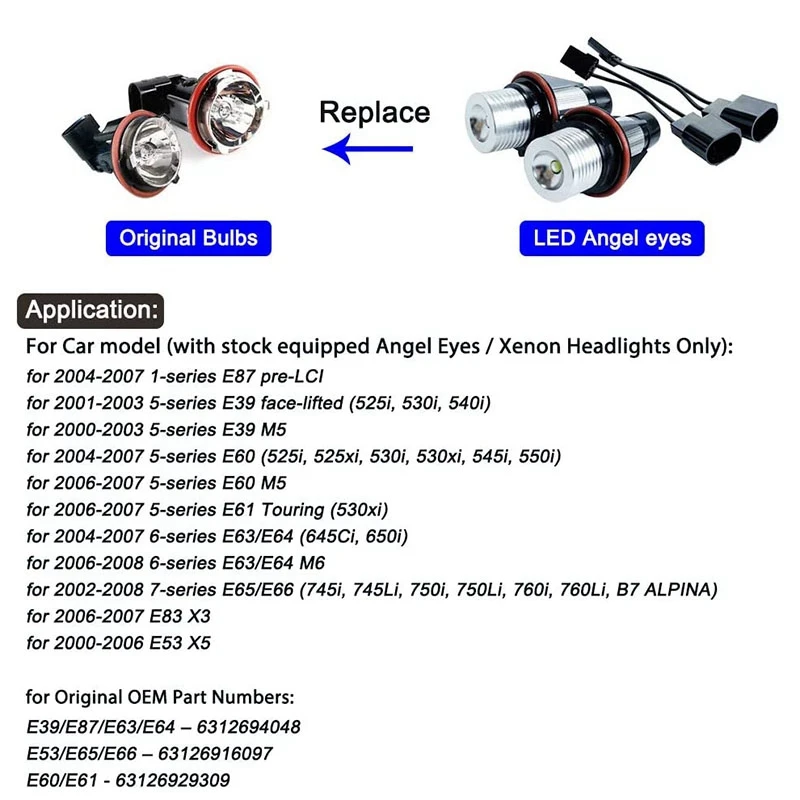 8000K Янтарный дневной свет лампы для BMW E39 E53 E60 E63 E64 E66 E87 5 6 7 X3 X5 [комплект из 2 шт.]
