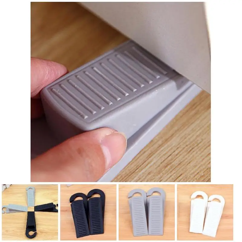 

2pcs Door Magnetism Grounding Accessori Shaped Rubber Doors Stopper Doorstops Floor Kids Safety Guard Finger Protect with Hook