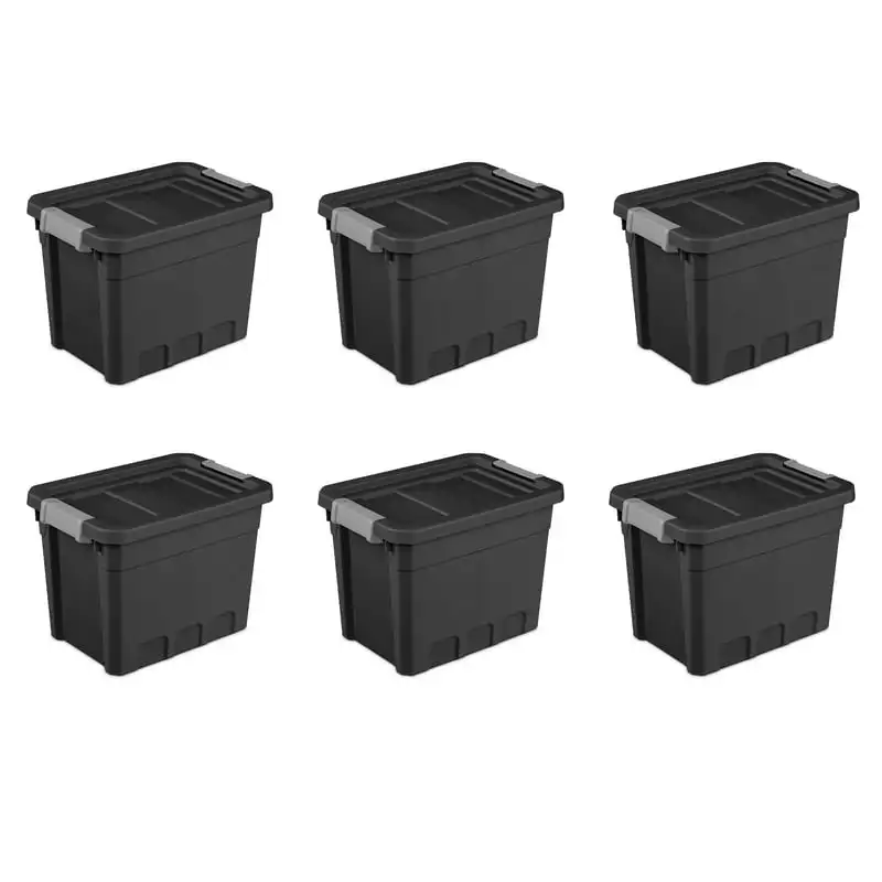 

Gallon Stacker Tote Plastic, Black, Set of 6