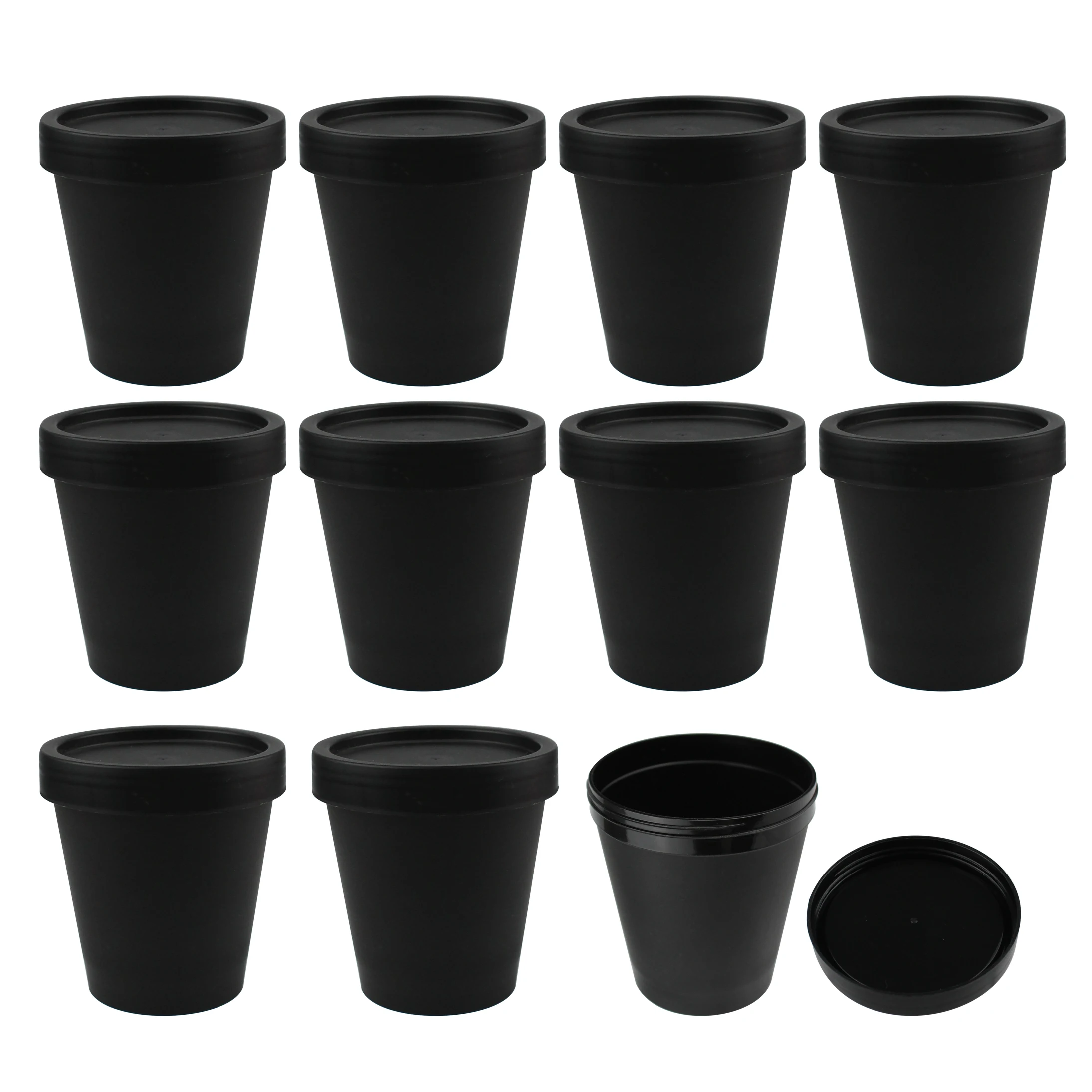 

12pcs 200ml PP Empty Plastic Face Cream Makeup Container Jar Facial Mask Pot Round Cosmetics Packaging Water Proof Tin