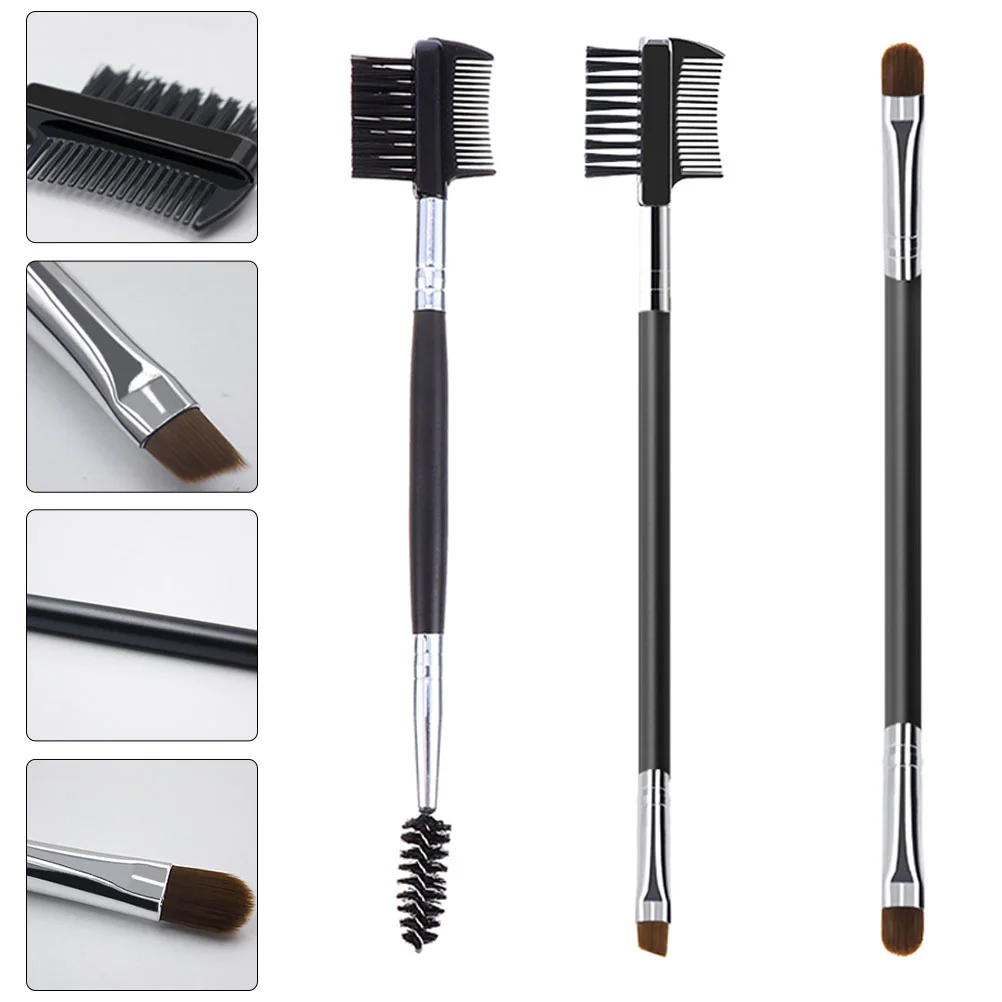

3 Pcs Makeup Brush Eye Mascara Beauty Tool Portable Eyelash Women Artificial Fiber Eyebrow