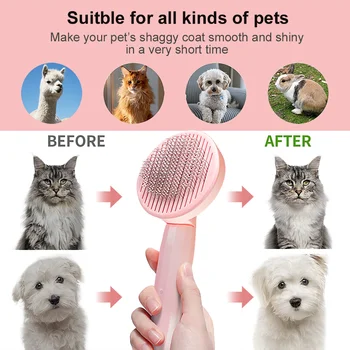 Grooming Pet Hair Remover Brush Cat Dogs Hair Comb Removes Comb Short Massager Pet Goods For Cats Dog Brush Accessories Supplies 5