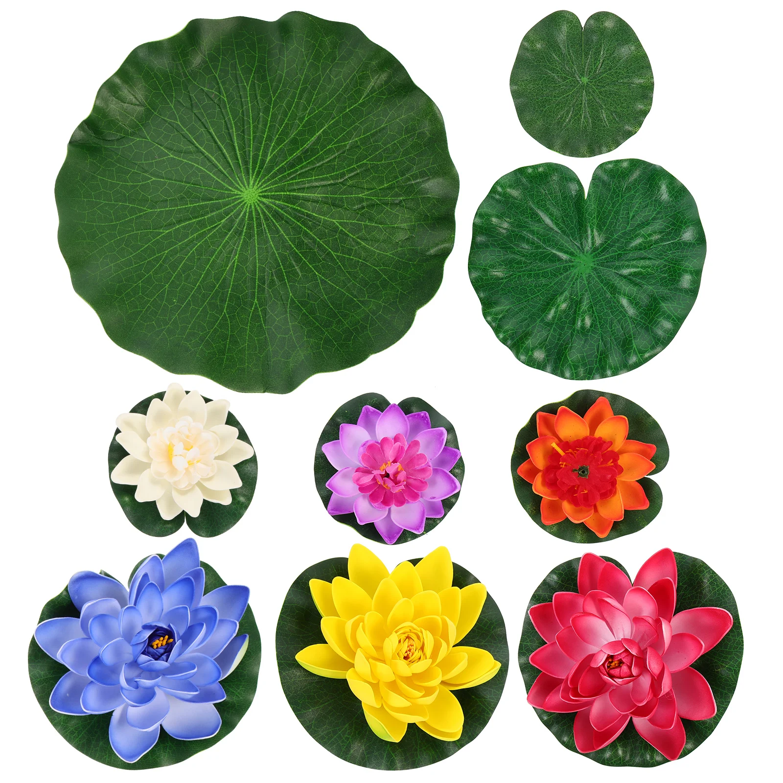 

9 Pcs Artificial Lotus Simulated Floating Plants Decorate Water Surface Adornment Eva Pool