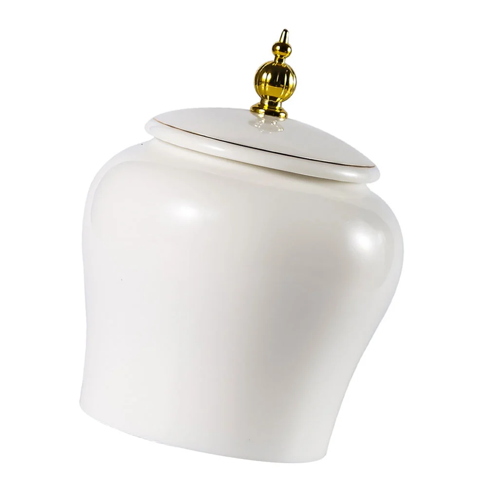

Storage Jar Home Tea-leaf Supply Holder Ceramic Ornament Can Container Case Seal Canister