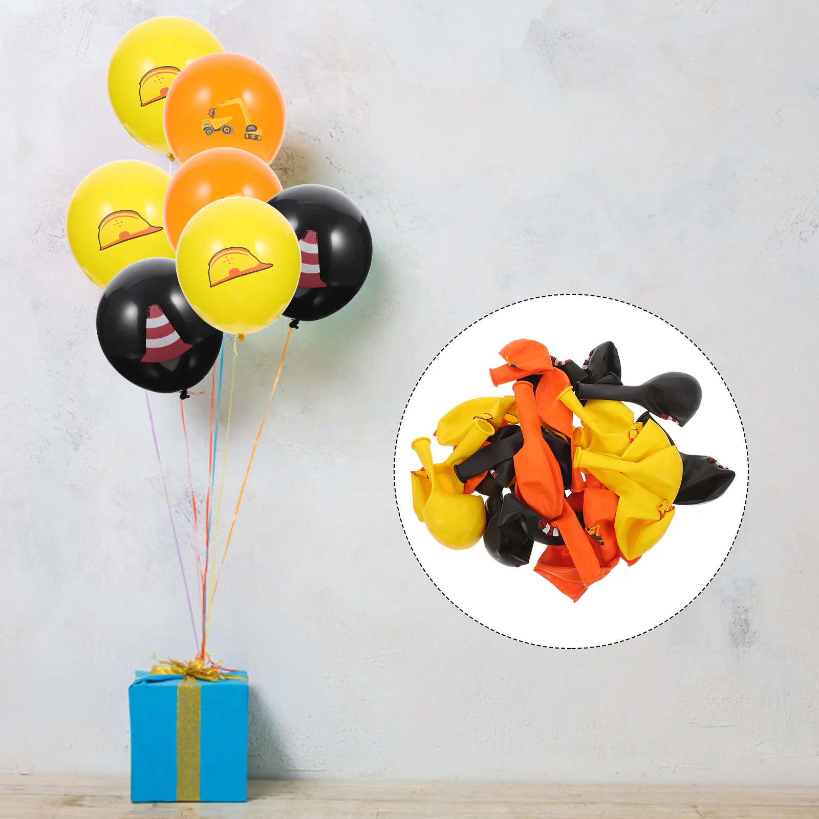 

Balloon Construction Party Birthday Latex Balloons Supplies Truck Decorations Dump Engineering Vehicle Excavator Decoration