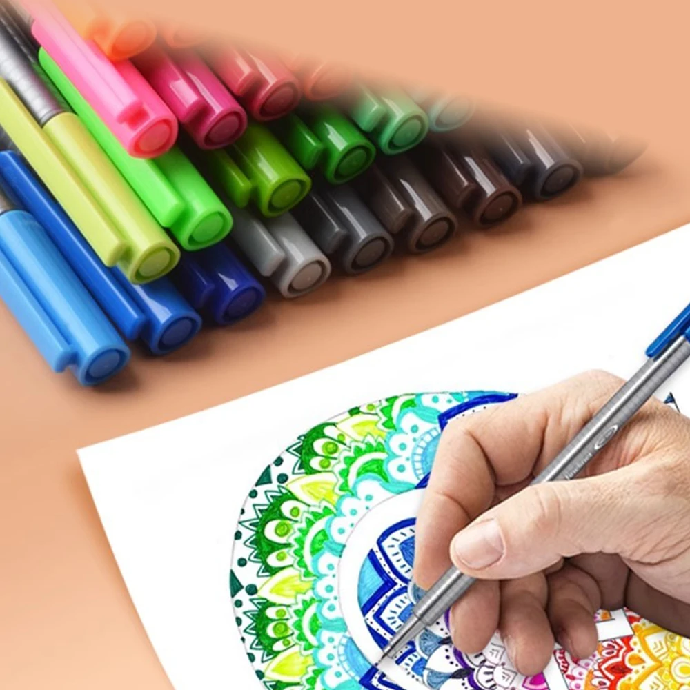 STAEDTLER цветной крючок, игольная трубка, волокнистая кисть 334 SB, цветной тонкий шрифт 0,3 мм для художественной живописи, маркировки, школьных и офисных принадлежностей (art.: 3920d01ddb3fb) - 3920d01ddb3fb