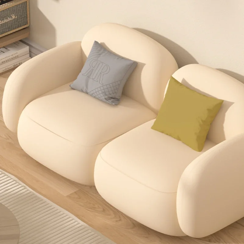 Скандинавский современный минималистичный диван 2-местный белый напольный