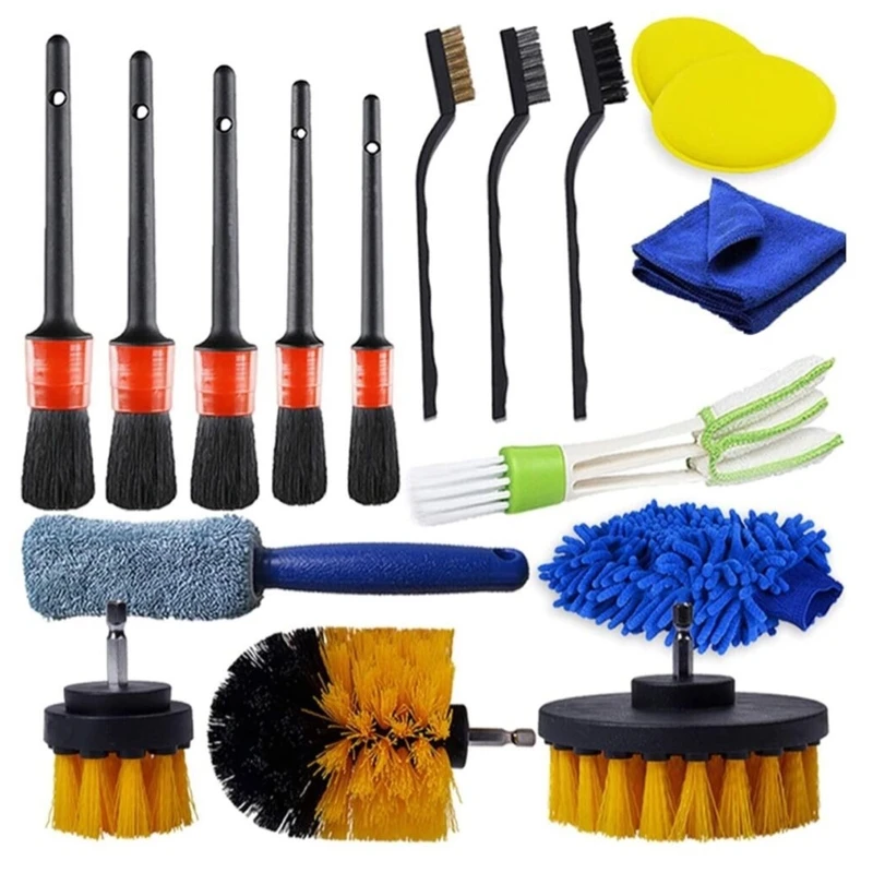 

Car Detailing Brush Tools Vehicle Auto Engine Wheel Washing Cleaning 17 Pack/set