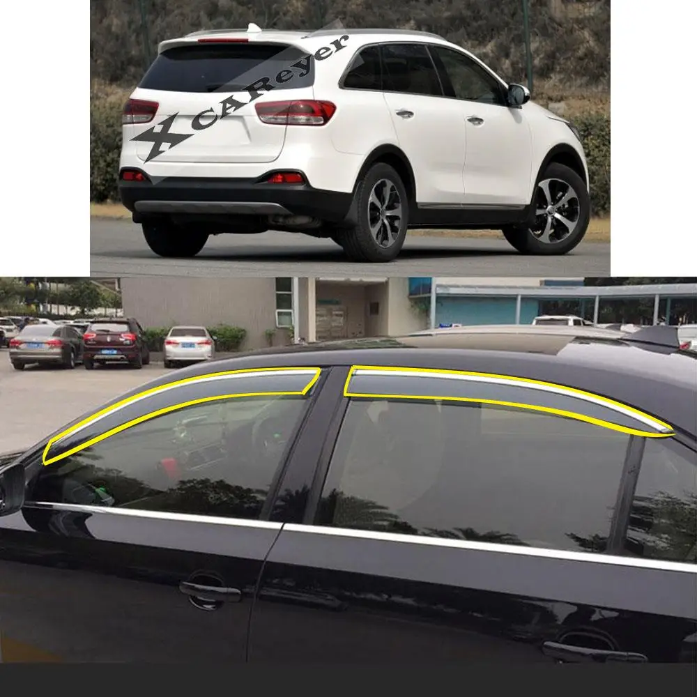 

Car Sticker Plastic Window Glass Wind Visor Rain/Sun Guard Vent Protector Awnings For KIA Sorento L 2015-2021