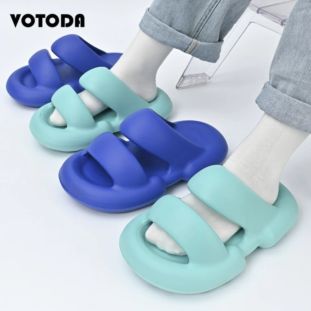 Women Shoes Summer Men Plus Size Slippers Platform Soft Casual Beach EVA Slipper Fashion Outdoor Pillow Flip Flop Couple Sandals
